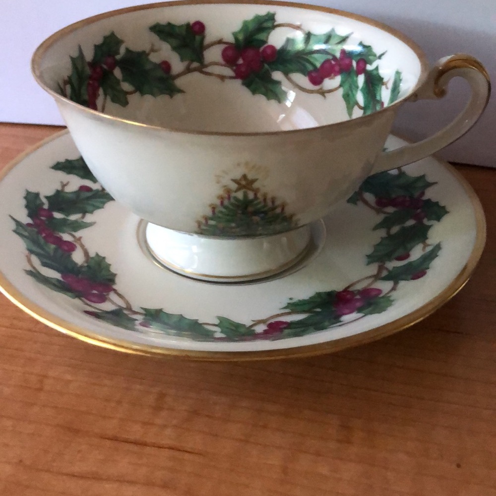 Royal York Christmas Tree Tea Cup & Saucer- Nice German Porcelain